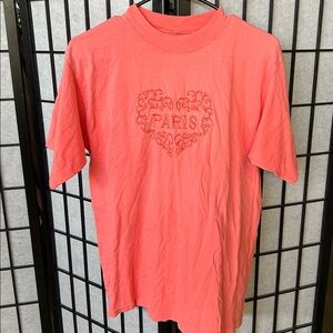 Pink Paris vintage Heart T-Shirt